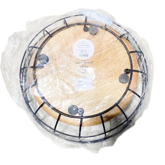 Iron and Mangowood Wire Fruit Basket Black - Threshold - Picture 5 of 6